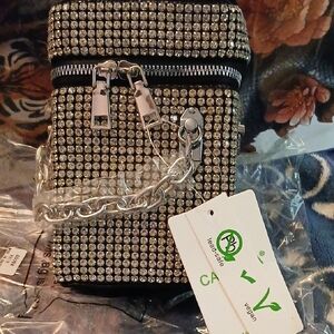 Studded Black and Silver Mini Crossbody